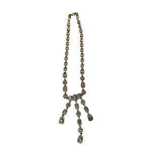 Monet Gold Plated Crystal necklace, Signed vintage